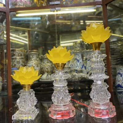 Đèn Thờ Hoa Sen 1 Bông Lưu Ly Thân Pha Lê2