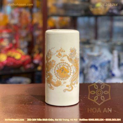 Ống Hương Men Vàng Ngà
