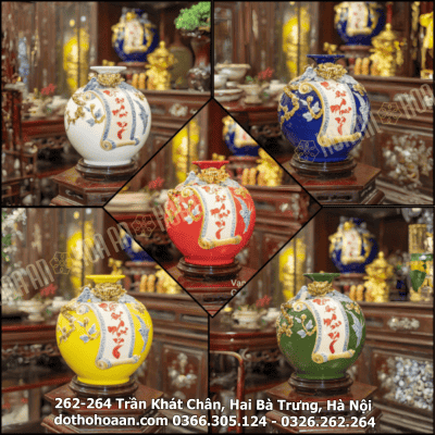 Bình Hút Lộc Cuốn Thư Vạn Sự Như Ý Đắp Nổi