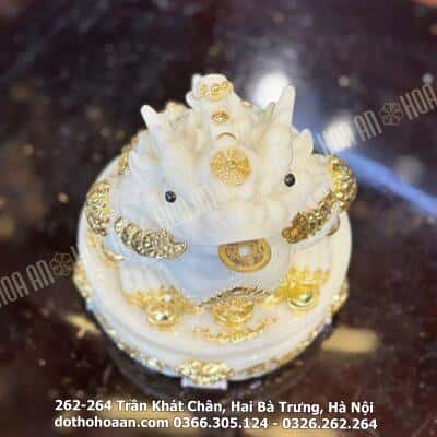 Cóc Thiềm Thừ Phong Thủy Đế Xoay Bột Đá Trắng2