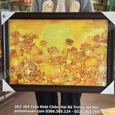 Đèn Hào Quang Tranh Trúc Chỉ Hoa Sen DCN-TC277