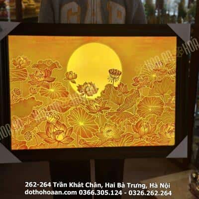 Đèn Hào Quang Tranh Trúc Chỉ Hoa Sen DCN-TC2773