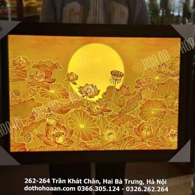 Đèn Hào Quang Tranh Trúc Chỉ Hoa Sen DCN-TC2774