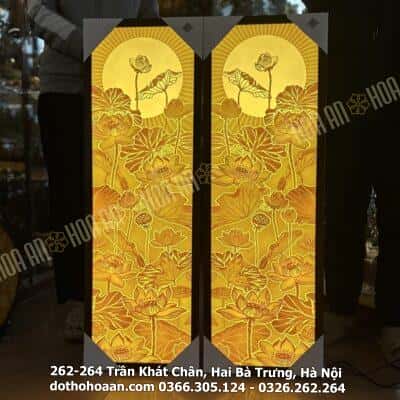 Đèn Hào Quang Tranh Trúc Chỉ Hoa Sen Đối TC530