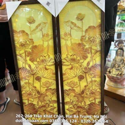 Đèn Hào Quang Tranh Trúc Chỉ Hoa Sen Đối TC5303
