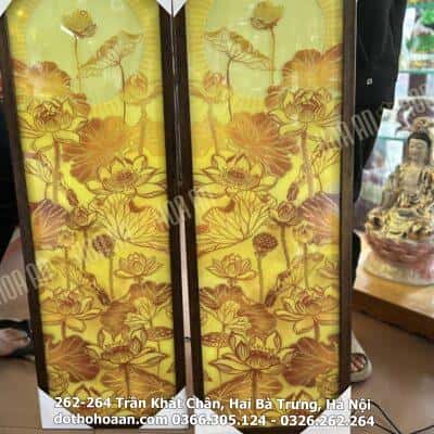 Đèn Hào Quang Tranh Trúc Chỉ Hoa Sen Đối TC5304
