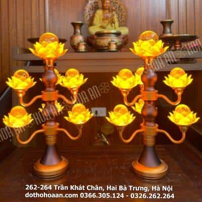 Đèn Thờ Quả Cầu Lưu Ly Thân Đồng Đài Loan