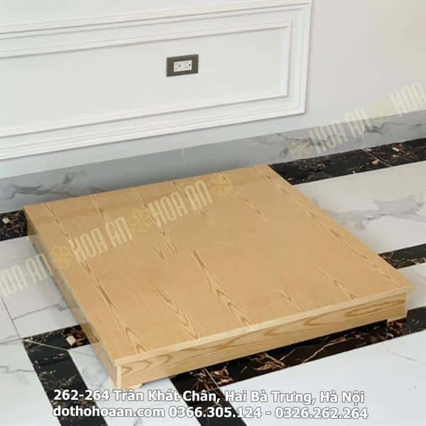 Kệ Kê Bàn Thờ Thần Tài Đục Trơn Gỗ Pơ Mu-ngang-61-x-sau-69-x-cao-11(variation)