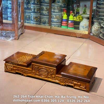 Tam Sơn/Tam Cấp/ Đế Kê 3 Bát Hương Gỗ Hương