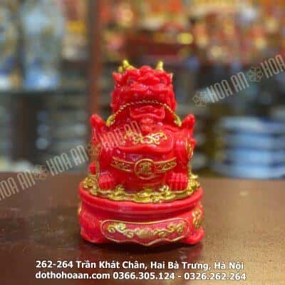 Tỳ Hưu Phong Thủy Đế Xoay Bột Đá Đỏ