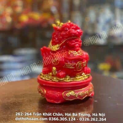 Tỳ Hưu Phong Thủy Đế Xoay Bột Đá Đỏ1