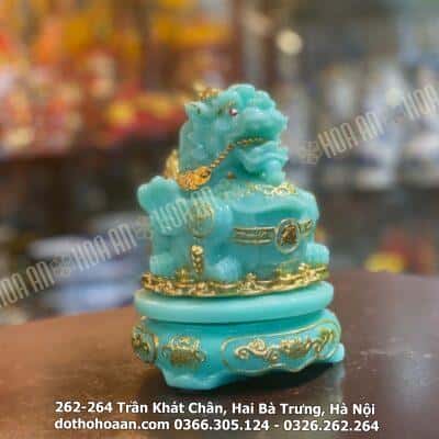 Tỳ Hưu Phong Thủy Đế Xoay Bột Đá Xanh Ngọc Bích1