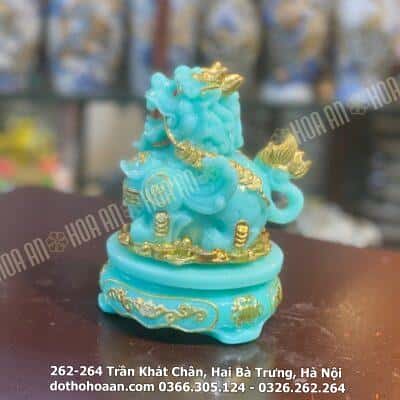 Tỳ Hưu Phong Thủy Đế Xoay Bột Đá Xanh Ngọc Bích2