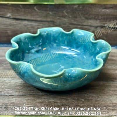 Bát Thả Hoa Tắm Phật- Bát Minh Đường Tụ Thủy Men Hỏa Biến Màu Thiên Thanh – Đường Kính 20m