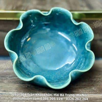 Bát Thả Hoa Tắm Phật- Bát Minh Đường Tụ Thủy Men Hỏa Biến Màu Thiên Thanh – Đường Kính 20m