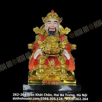 Tượng Thần Phát/ Tượng Thần Tiền Triệu Công Minh Composite Đỏ Ngồi Ngai