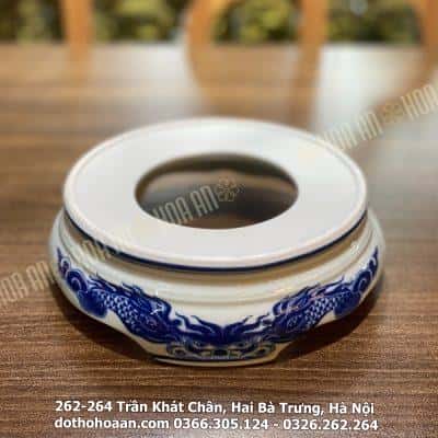 Chân Đế Bát Hương Sứ Men Ngọc