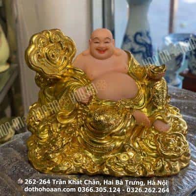 Tượng Di Lặc Như Ý Dát Vàng 24K1