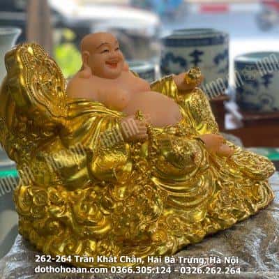Tượng Di Lặc Như Ý Dát Vàng 24K2