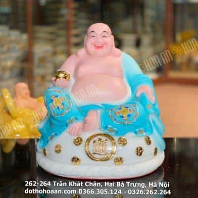 Tượng Di Lặc Tụ Bảo Bột Đá Xanh-cao-40cm(variation)