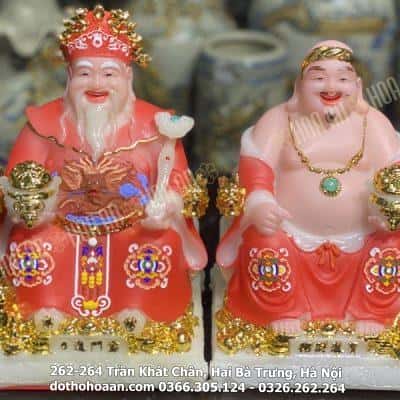 Tượng Thần Tài Thổ Địa Bột Đá Phú Quý Rồng Đỏ1