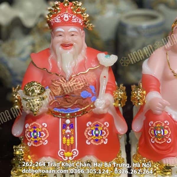 Tượng Thần Tài Thổ Địa Bột Đá Phú Quý Rồng Đỏ2 Tượng Thần Tài Thổ Địa Bột Đá Phú Quý Rồng Đỏ2