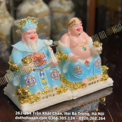 Tượng Thần Tài Thổ Địa Bột Đá Phú Quý Rồng Xanh Dương4