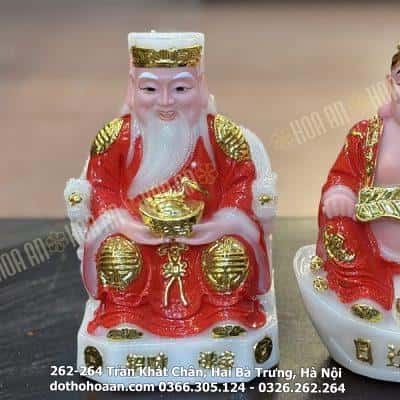 Tượng Thần Tài Thổ Địa Cục Vàng Bột Đá Đỏ1