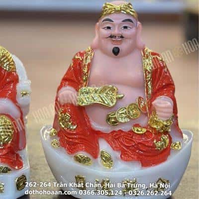 Tượng Thần Tài Thổ Địa Cục Vàng Bột Đá Đỏ2