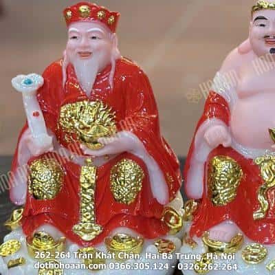 Tượng Thần Tài Thổ Địa Mây Bột Đá Đỏ3