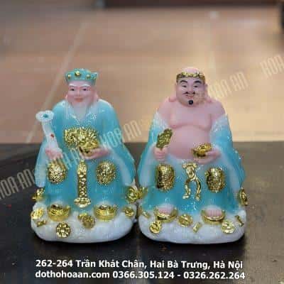 Tượng Thần Tài Thổ Địa Mây Bột Đá Xanh Dương3
