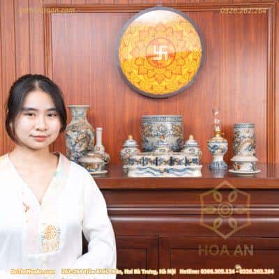 Bộ Thờ Thần Linh Men rạn Đắp Nổi BTTLMRDN1