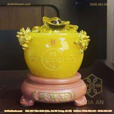 Bồn Tụ Bảo Chiêu Tài Đá Vàng