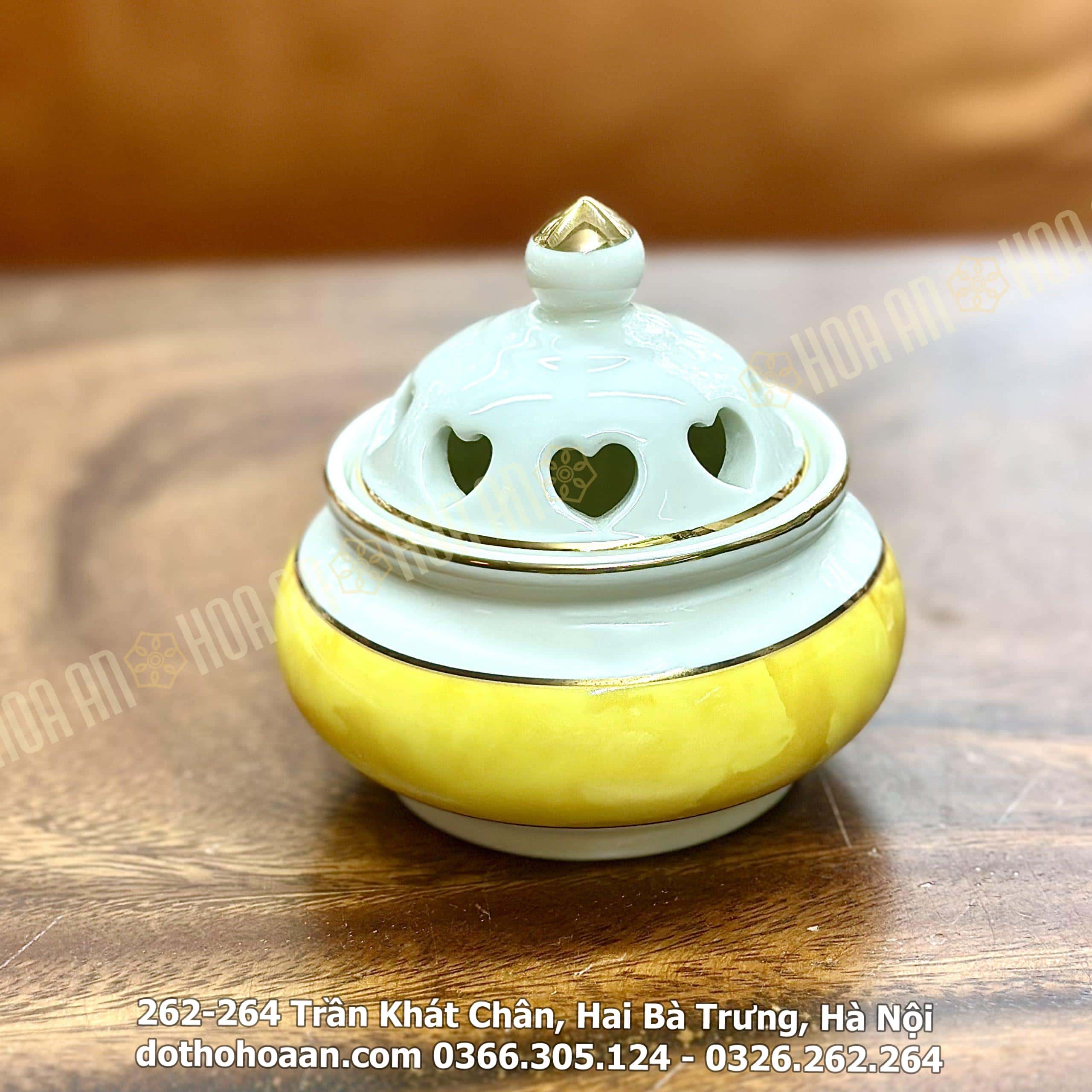 Đốt Trầm Sứ Vân Đá Vàng