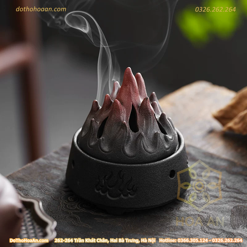 Lư Đốt Trầm Hình Ngọn Núi Lửa (3) Lư Đốt Trầm Hình Ngọn Núi Lửa