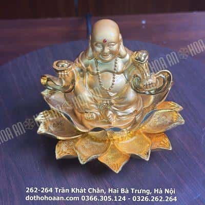 Tượng Di Lặc Tọa Sen Đặt Ô Tô-Bàn Làm Việc