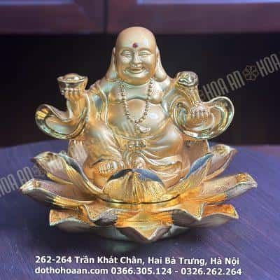 Tượng Di Lặc Tọa Sen Đặt Ô Tô-Bàn Làm Việc