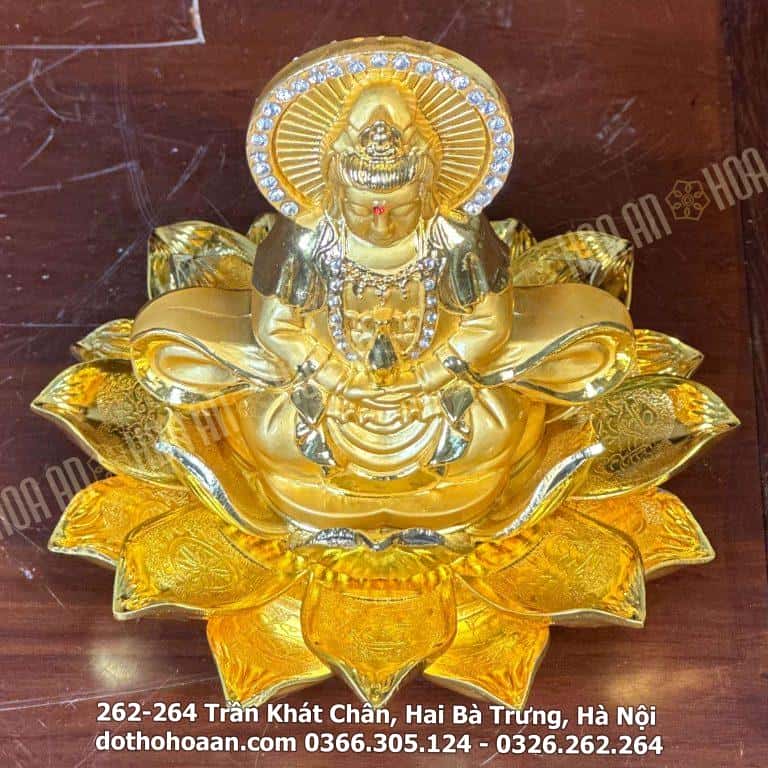 Tượng Phật Quan Âm Bồ Tát Tọa Đài Sen Để ÔTô