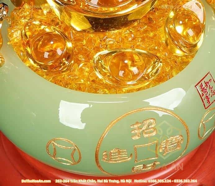 Bồn Tụ Bảo Chiêu Tài Bằng Đá Xanh Ngọc2