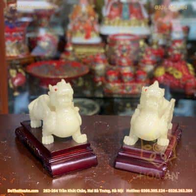 Cặp Tỳ Hưu Phong Thủy Bột Đá Trắng1