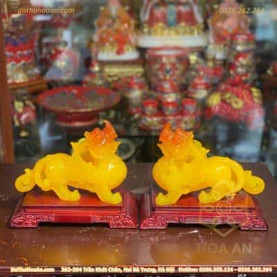 Cặp Tỳ Hưu Phong Thủy Bột Đá Vàng