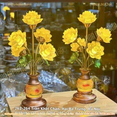 Đèn Thờ 5 Bông Lưu Ly Thân Ngọc Ngũ Sắc2