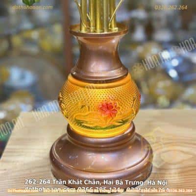 Đèn Thờ 5 Bông Lưu Ly Thân Ngọc Ngũ Sắc4
