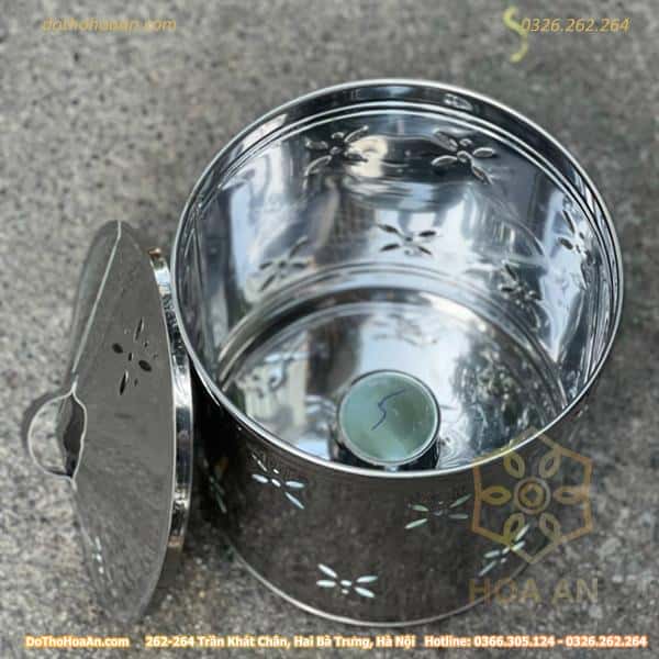Lò Hóa Vàng Inox Tròn Mỏng Hoa1