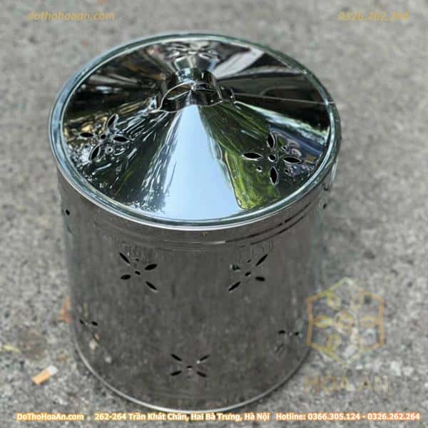 Lò Hóa Vàng Inox Tròn Mỏng Hoa2
