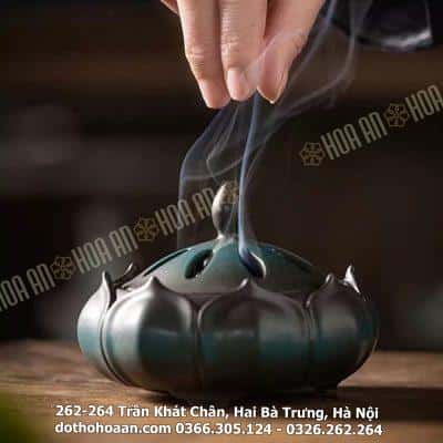 Lư Đốt Trầm Hoa Sen Sứ4