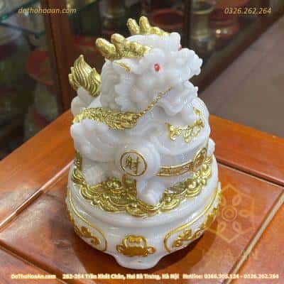 Tỳ Hưu Phong Thủy Đế Xoay Bột Đá Trắng1