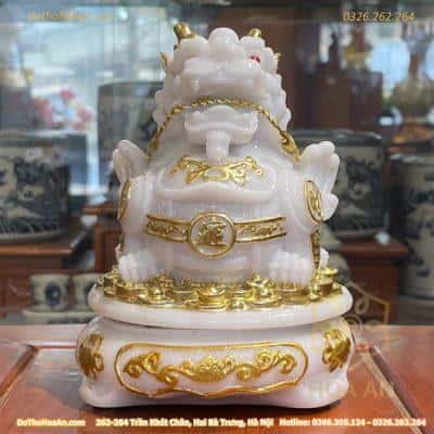 Tỳ Hưu Phong Thủy Đế Xoay Bột Đá Trắng2