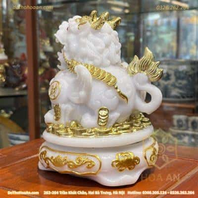 Tỳ Hưu Phong Thủy Đế Xoay Bột Đá Trắng3