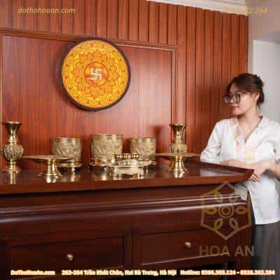 Bộ Đồ Thờ Gia Tiên Đồng Vàng BTGTDV1